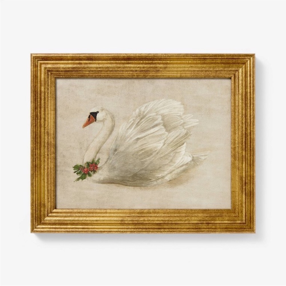10"x8" Swan Framed Wall Art - Threshold with Studio McGee Christmas 2024